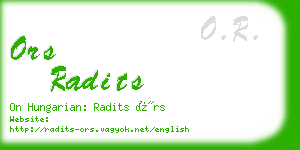 ors radits business card